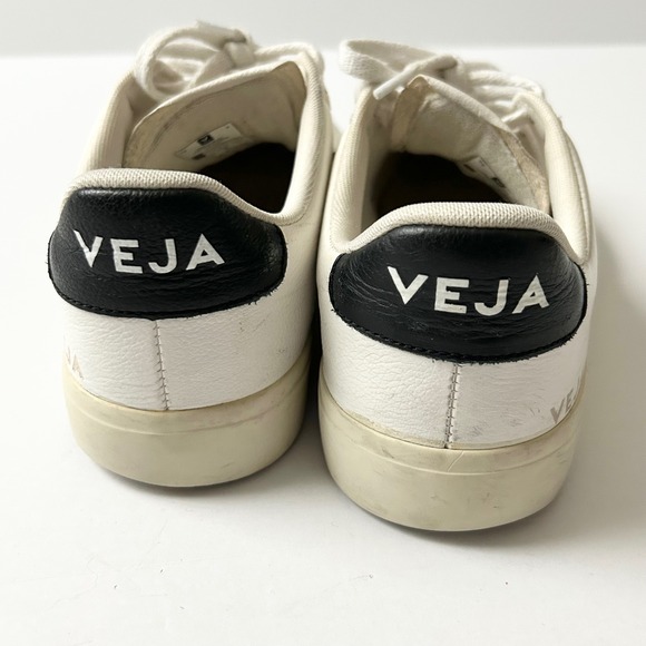Veja Campo Leather Sneakers Extra White & Black Low Top Shoes Women's US 9 - Picture 5 of 8
